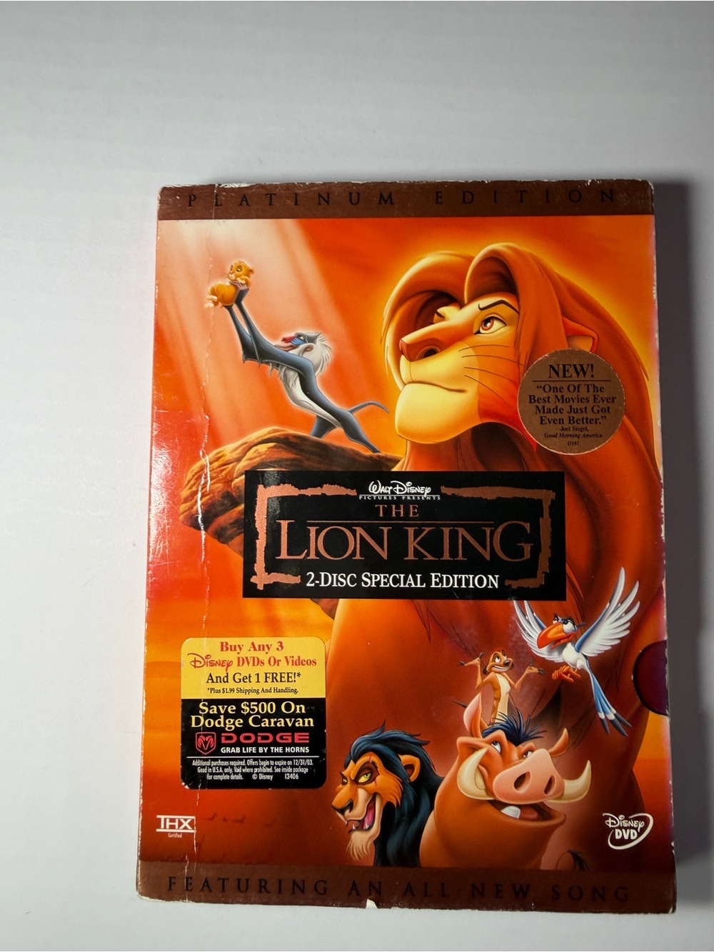 Walt Disney The Lion King 2-Disc Special Edition DVD - Orange Cover Art open box